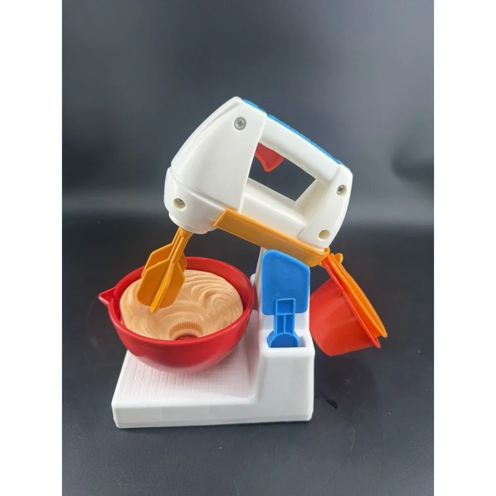 Vintage 1987 Fisher Price Mixer Fun w Food Mixing Center #2114 Play Toy